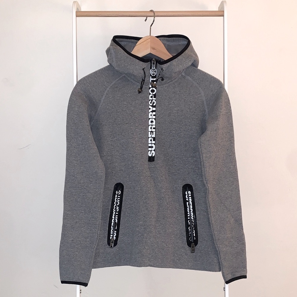 Superdry Charcoal Hoodie with Black Details
